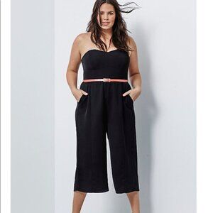 Torrid  Insider Collection Black Culotte Strapless Jumpsuit 18 new nwt